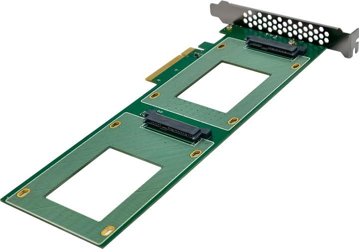 Actual product image InLine PCIe Karte zu 2x intern U.2 NVMe SFF-8639 – Bifurcation