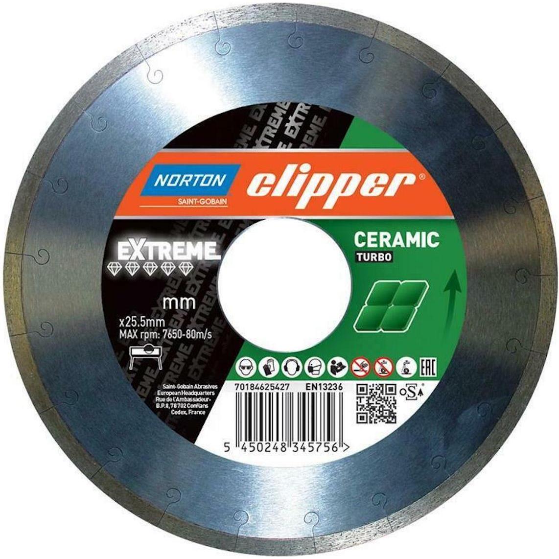Norton Clipper, Lama, Disco diamantato Clipper Extreme Ceramic Soft Ø 250 x 25,4