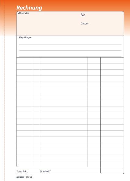 Produktbild Simplex Durchschreibebuch Rechnungen Oneco (100x)