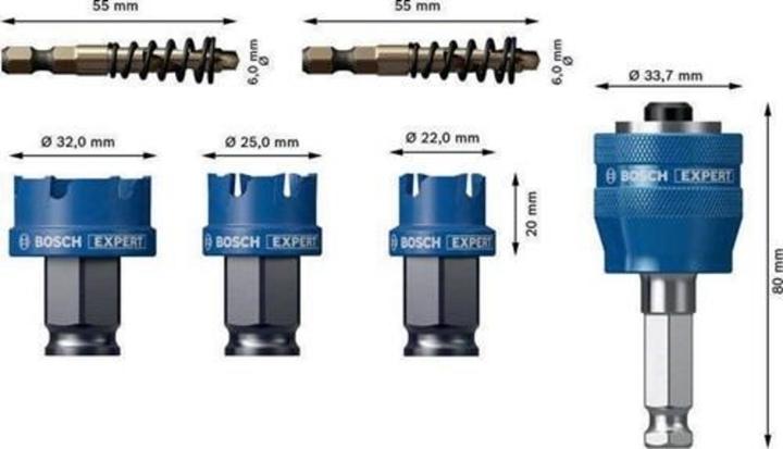 Image du produit Bosch Professional Zubehör Jeu de scies cloches EXPERT Sheet Metal 22/25/32 x 5 mm (22 mm, 25 mm, 32 mm)