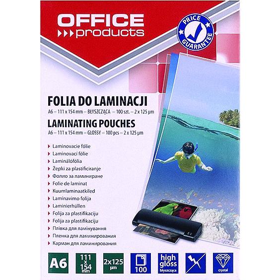 Thumbnail - Office Products, Laminierfolie, Laminierfolie, a6, 2x125mic, glänzend, 100stk, transparent