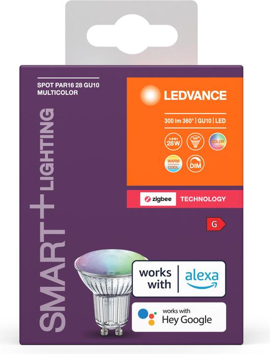 Image du produit Ledvance LDV SMART+ SPOT GU10 RGBW 230V ZigBee 3.0 (GU10, 300 lm, 1 x)