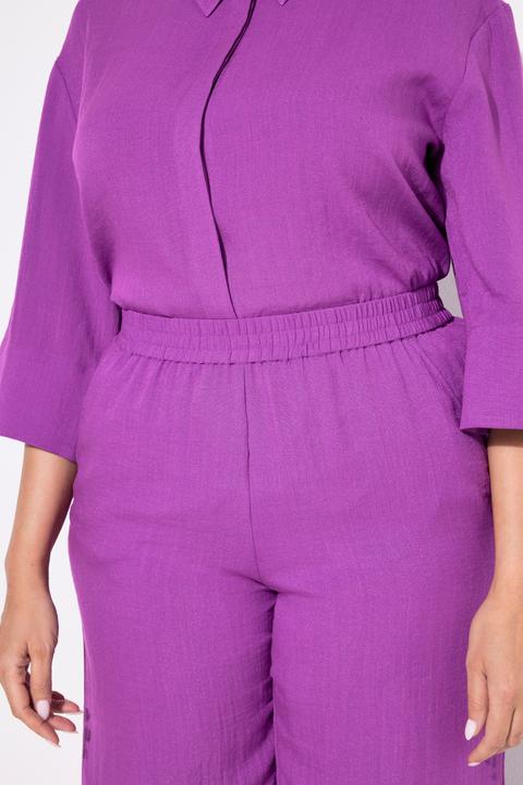 Immagine prodotto Ulla Popken Culottes con taglio della gamba ampio e lungo fino al polpaccio e cintura elastica (50)