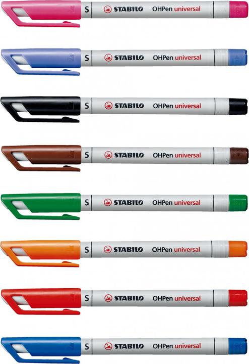 Actual product image STABILO 10 OHPen universal markers black 0.4 mm non-permanent (Black, Light grey, Grey, 0.40 mm, 10 x)