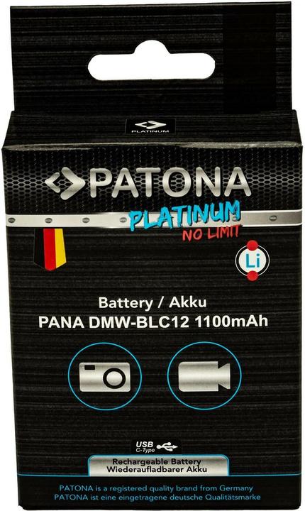 Actual product image Patona Platinum USB-C Panasonic BLC12 (Camera battery)