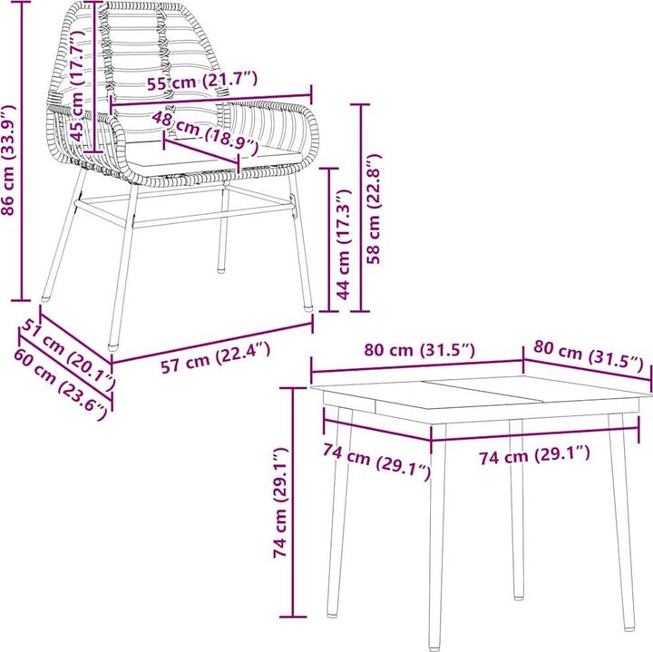 Produktbild vidaXL Garten Essgruppe