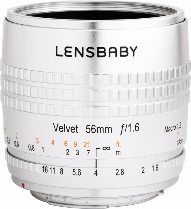 Produktbild Lensbaby Velvet 56 silver Sony E (Sony E, Vollformat, APS-C / DX)