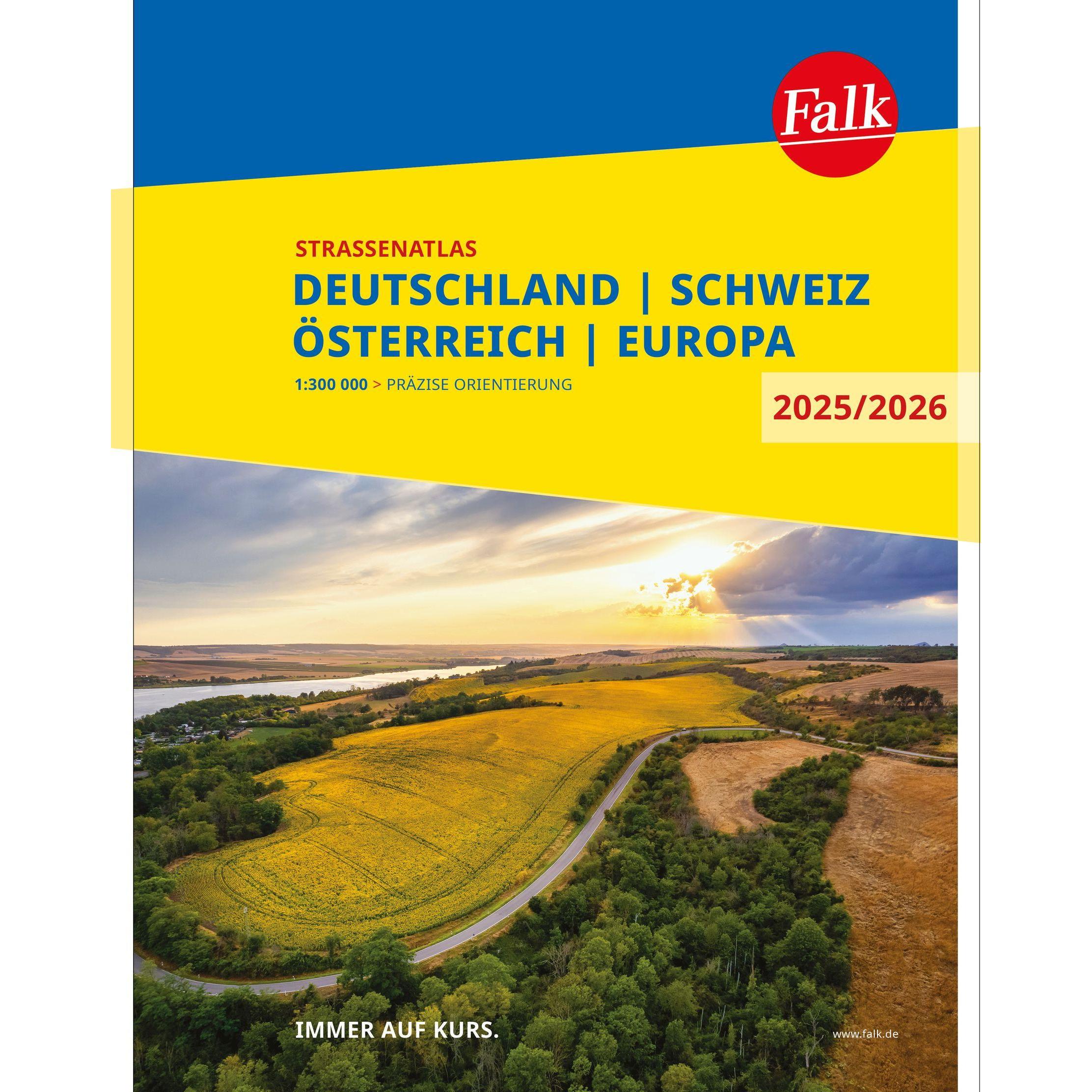 Strassenatlas 2025/2026 Deutschland, Schweiz, Österreich 1:300.000, Landkarte