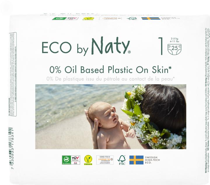 Image du produit Naty Couche bio (Taille 1, Pack, 25 pcs)