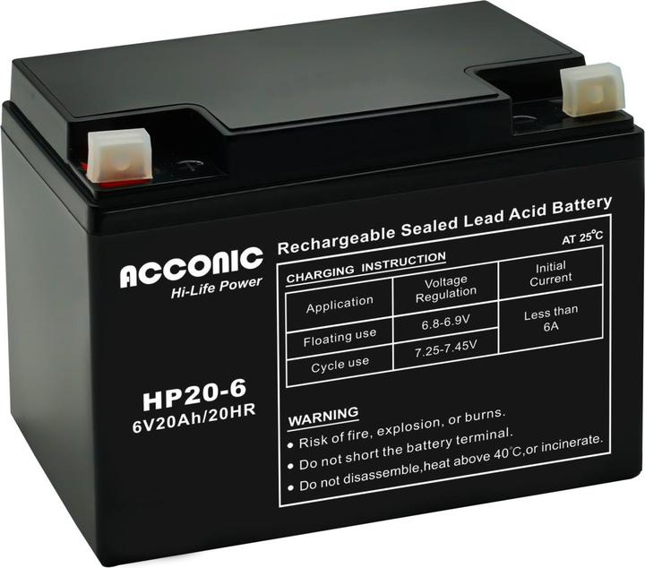 Produktbild Acconic HP20-6 Hi-Life Power AGM 6V 20Ah USV-Batterie (6 V, 20 Ah)