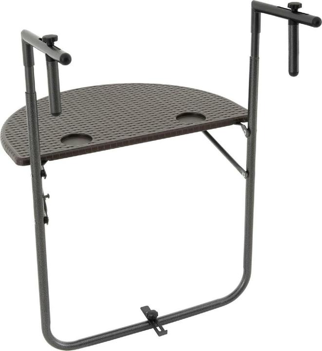 Produktbild VCM Balkonhängetisch Balkontisch Wandklapptisch Hängetisch stabil 59 x40 cm braun (59 x 40 x 83 cm)