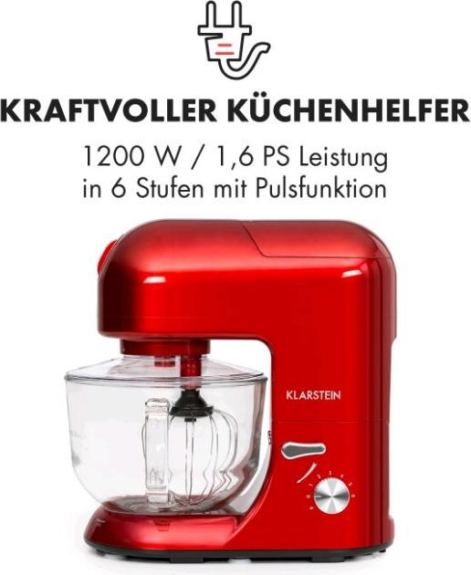 Image du produit Klarstein Lucia Rossa 2G Robot de cuisine rouge (1300 W, 5 l)