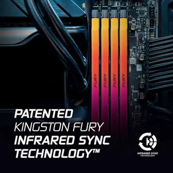 Actual product image Kingston D5 16GB 7200-38 Renegade RGB KFY XMP (1 x 16GB, 7200 MHz, DDR5 RAM, DIMM)