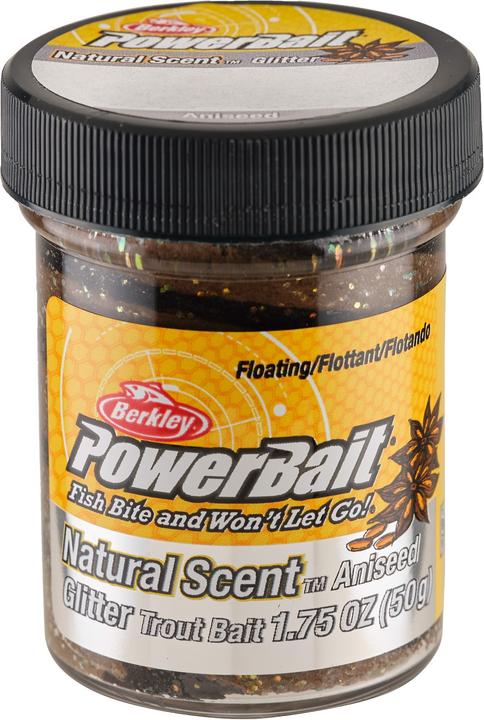 Berkley PowerBait® Natural Glitter Trout Bait Anise Black Brown