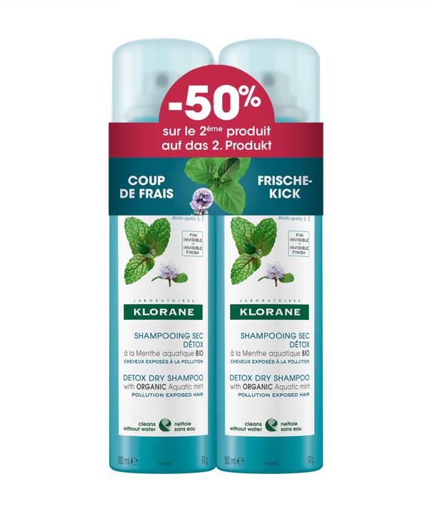 Image du produit Klorane Shampooing sec détox menthe aquatique Promo (300 ml, Shampoing sec)