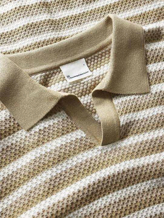 Produktbild KnowledgeCotton Apparel Striped Knitted Polo (S)