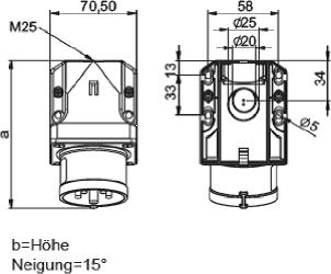 Image du produit PCE Fiche murale CEE 400V 32A IP44 525-6