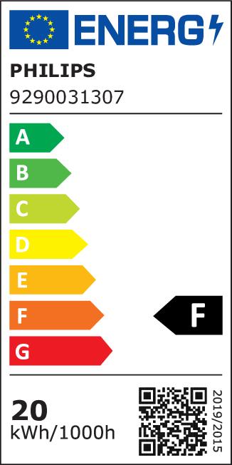 Energie-Label Philips LED linijinė šviesa Ecofit LEDTube 929001338102 20W 150 cm T8 840 (G13, 19.50 W, 2000 lm, 1 x, F)