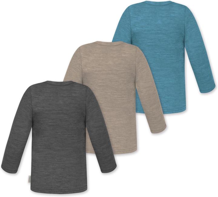 Actual product image Normani 3-pack baby merino longsleeve "Taupo" - 9475 (74, 80)