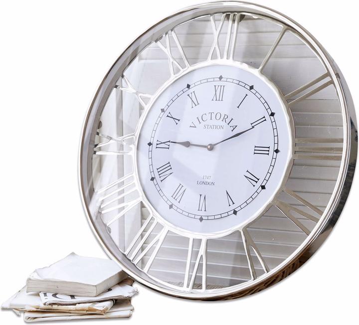 Loberon Uhr Victoria Station silber (61 cm)