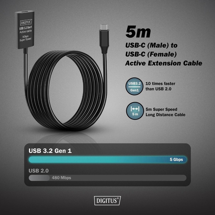 Produktbild Digitus USB C — USB C (5 m, USB 3.2 Gen 1)