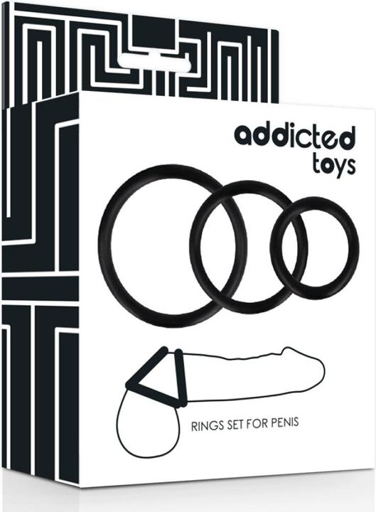 Actual product image Addicted toys Set Anillos Pene Negro (5 cm)