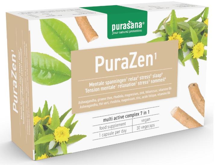 Actual product image Purasana PuraZEN 7 in 1 Vitamin Complex Vegetarian (30 Piece, Capsules, 21.60 g)