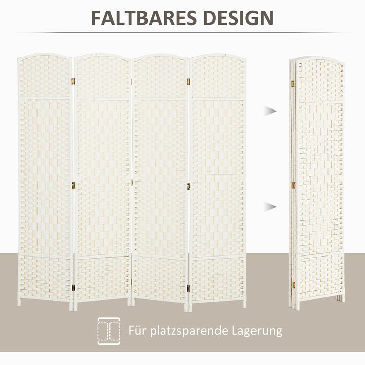 Actual product image Homcom Paravent Polypropylen, Kiefernholz Weiss
