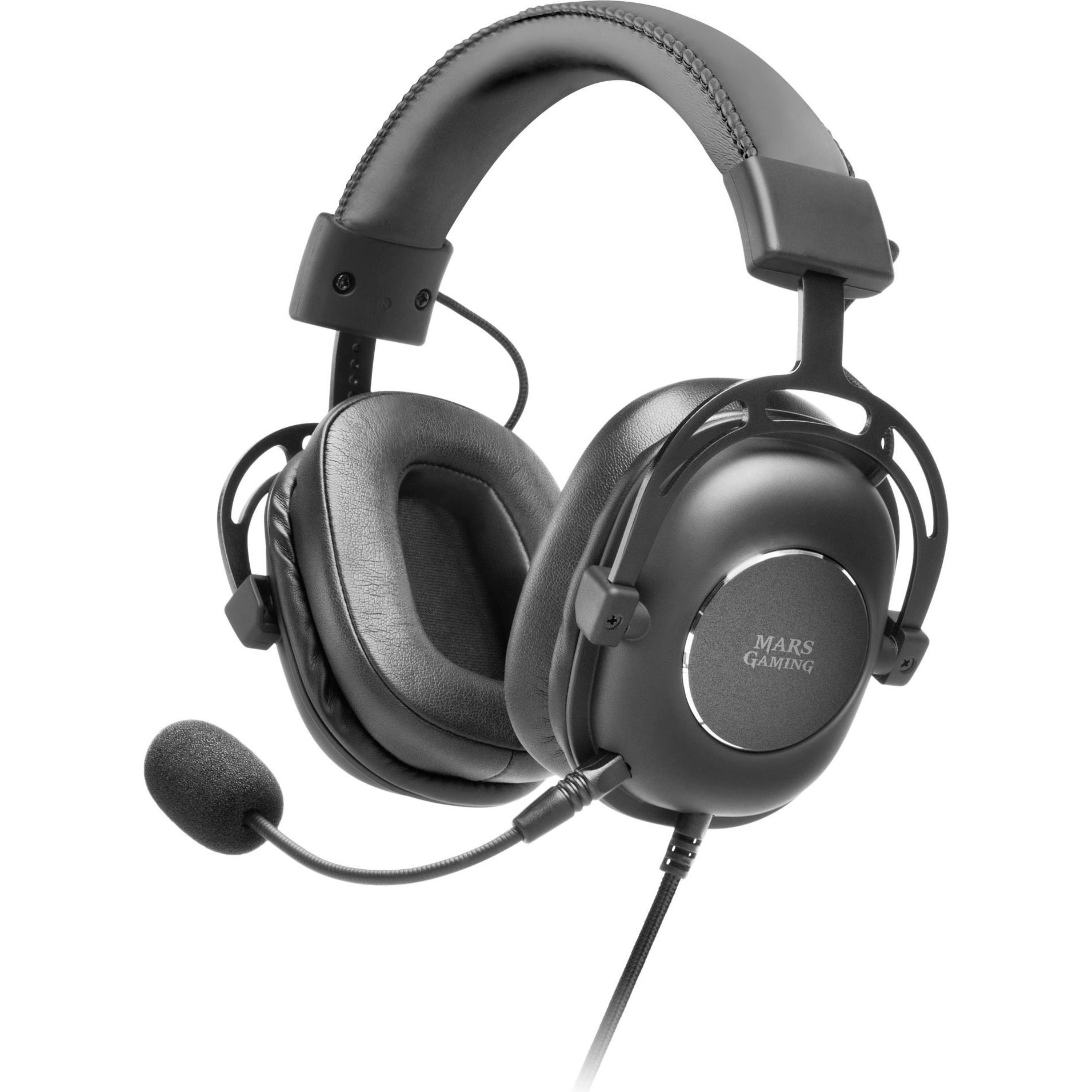 Mars Gaming MH6 headphones/headset Wired Head-band Black (Kabelgebunden), Gaming Headset, Schwarz