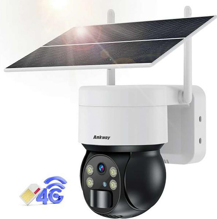 Image du produit Choetech ASC006-4G caméra solaire intelligente PTZ 4G LTE avec panneau solaire 5W - blanc (2048 x 1536 pixels, 2592 x 1520 pixels)