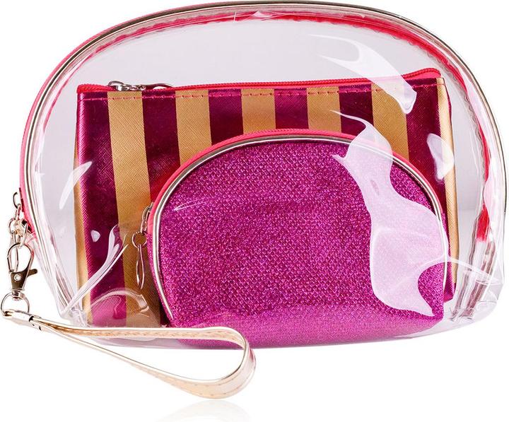 Accentra Kulturbeutel mit Glitter/Streifen (3 l)