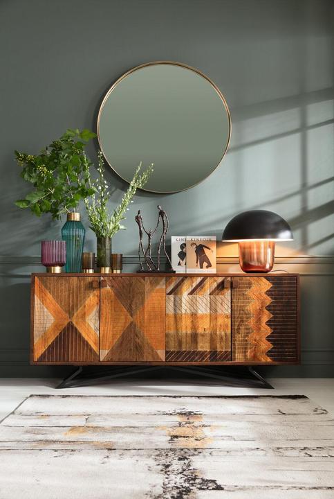 Actual product image Kare Design Mirror Curve MO Round Brass Ø100cm (100 x 100 cm)