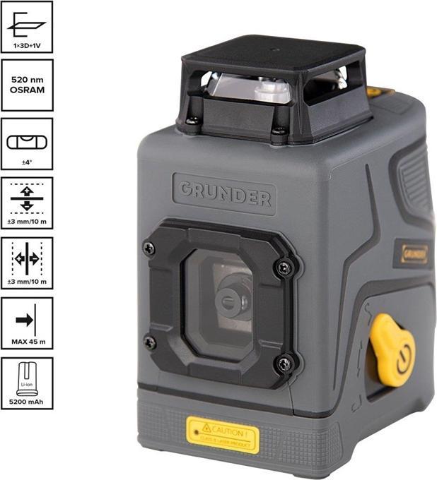 Actual product image Grunder CORDLESS LASER LEVEL 1X3D+1V MTM330B