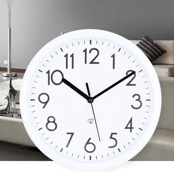 Actual product image Nedis Wall clock - Diameter: 220 mm - Plastic - White (22 cm)