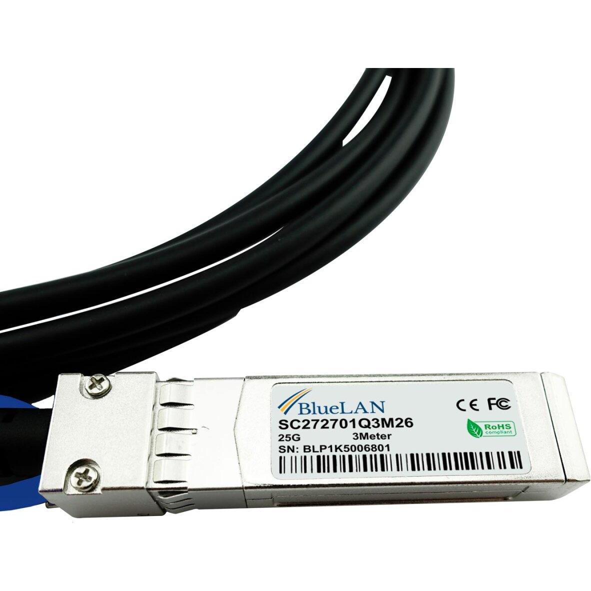 Thumbnail - CBO Pure Storage SFP28-DAC-2M kompatibles BlueLAN DAC SFP28 SC272701Q2M30, Transceiver, Schwarz