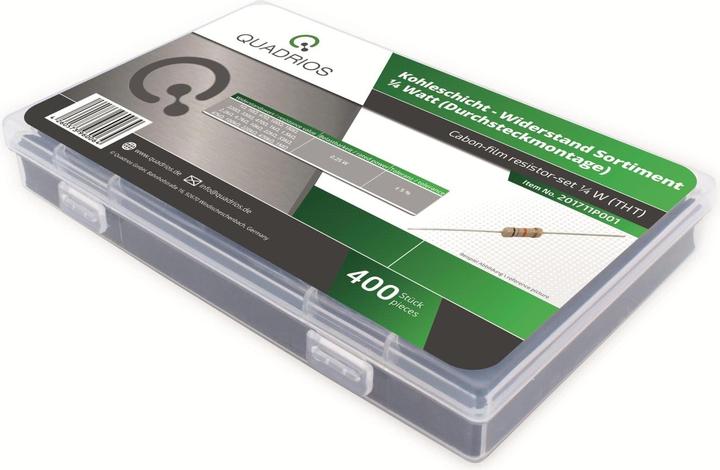 Actual product image Quadrios 201711P001 Carbon film resistor assortment axial leaded 0.25 W 5 % 400 pc.