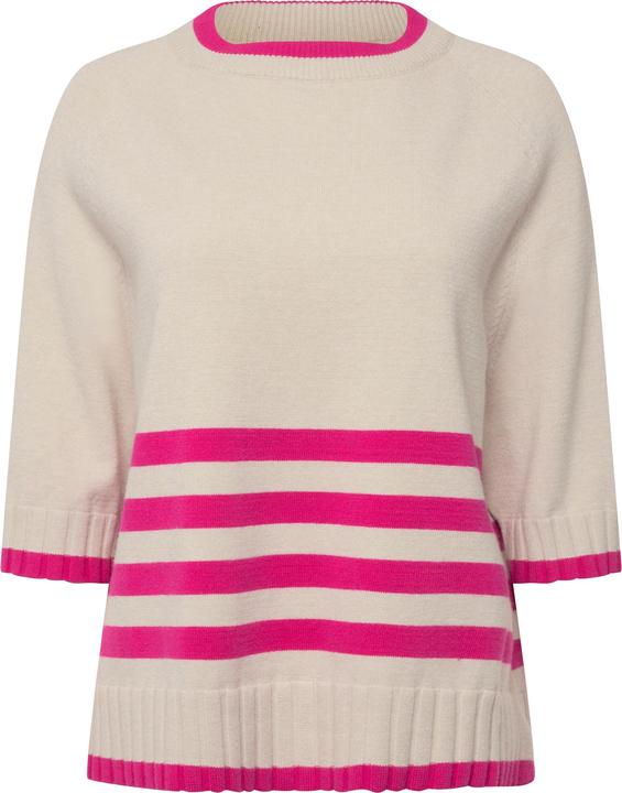 Produktbild Laurasøn Pullover, Stehkragen, 3/4-Ärmel, Ringel am Saum (M)