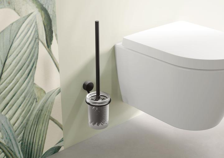 Produktbild Hewi WC-Bürstengarnitur System 815 schwarz matt, Toilettenbürste mit Halterung