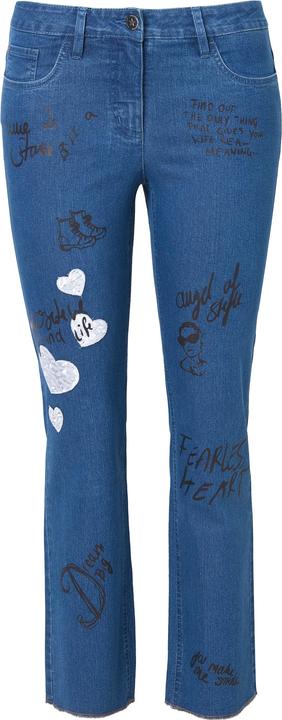 Produktbild Angel of Style Jeans, Straight Fit, Alloverdruck, Patches, 5-Pocket (44)