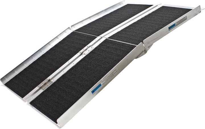 Produktbild Wiltec Rollstuhlrampe 2x faltbar 183cm 270kg rutschfest Rollirampe Alu Rollstuhl