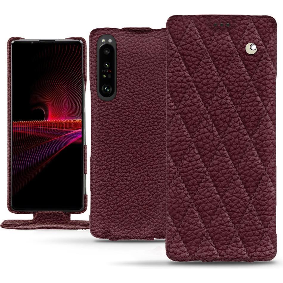 Noreve Lederschutzhülle vertikal (Sony Xperia 1 III), Smartphone Hülle, Violett