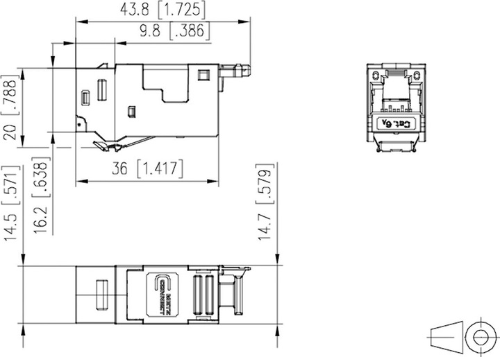 Produktbild Metz Connect Keystone RJ45Einbaumodul CAT 6a (Keystone Modul)