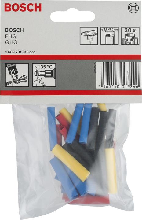 Produktbild Bosch Professional Zubehör Schrumpfschlauch für Bosch-Heissluftgebläse, 4,8 - 9,5 mm (30x)