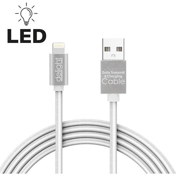 Delight kábel - Iphone Lightning töltőkábel, 1m, fehér (1 m), Cavo USB