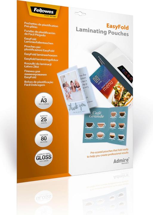 Image du produit Fellowes Admire Easy Fold (A3, 25 pcs, 80 µm)