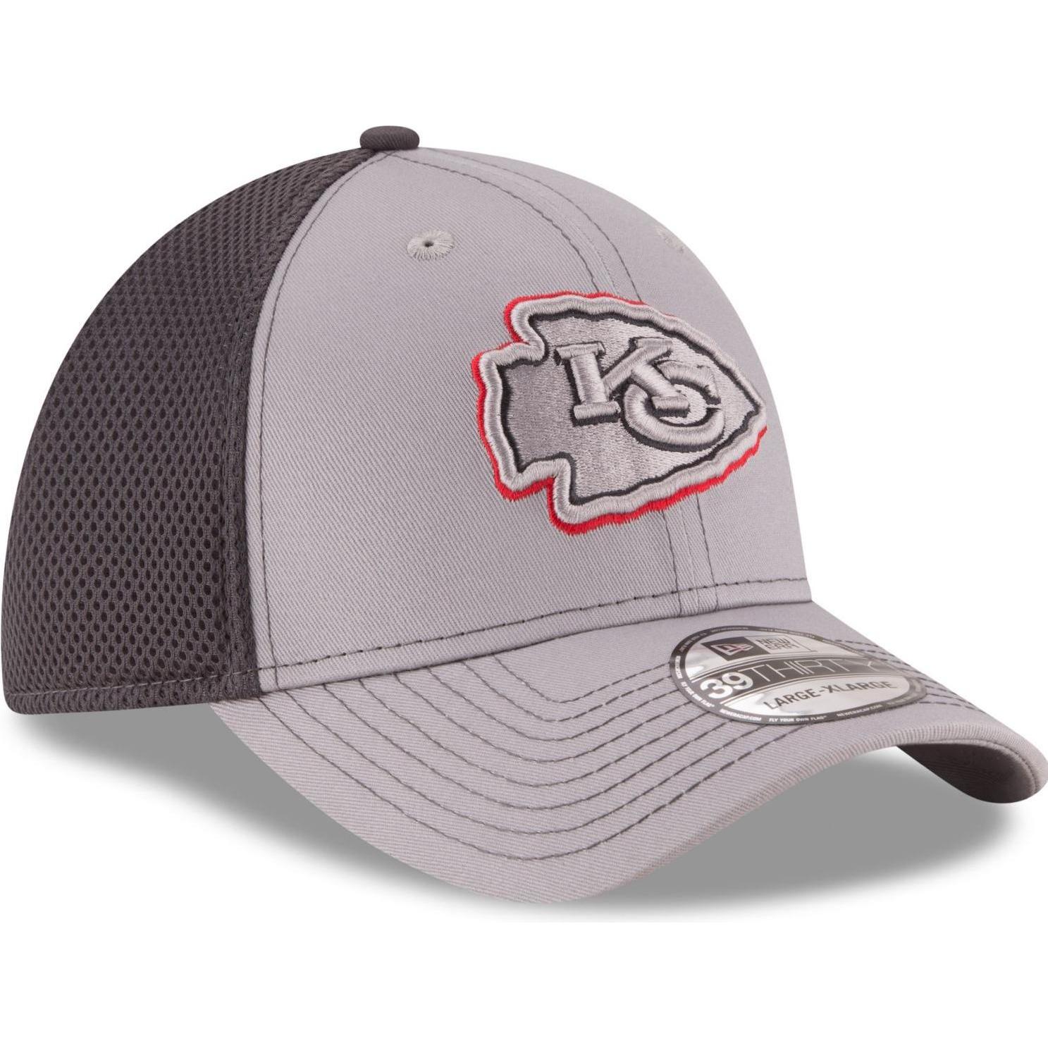 Thumbnail - New Era, Herren, Cap, 39Thirty Stretch Mesh Cap - Kansas City Chiefs - L/X, Grau, (L)
