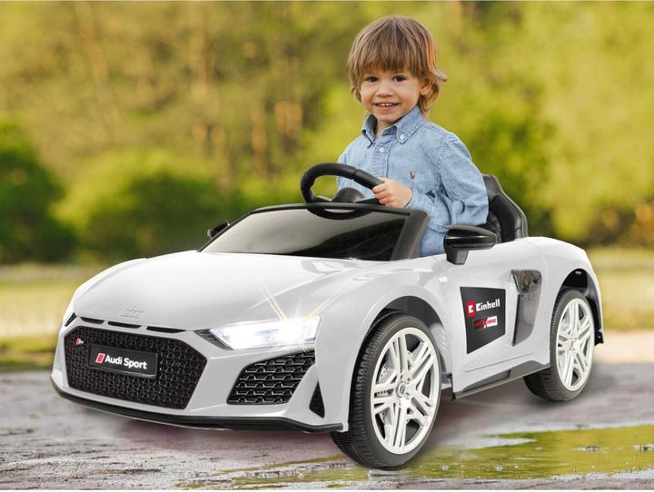 Produktbild Jamara Ride-on Audi R8 Spyder 18V weiss Einhell Power X-Change inkl. Starter Set (18 V)