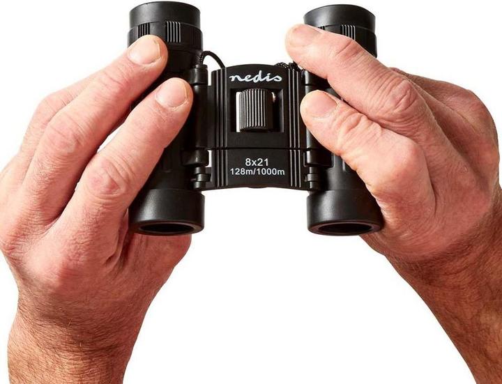 Image du produit Nedis SCBI1000BK Jumelles Grossissement : 8 Diamètre de l'objectif : 21 mm Distance interpupillaire : (8x, 21 mm)