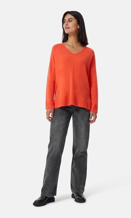 Produktbild Cash-Mere Kaschmir V-Ausschnitt Pullover mit Seitenschlitzen (L)
