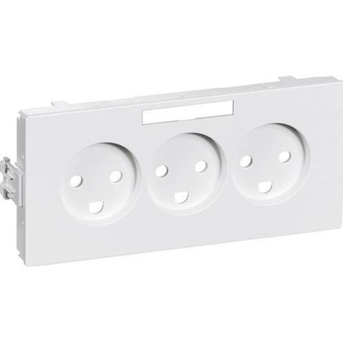 LK, Zubehör Schalterprogramm, Clic'line Abdeckung für Steckdose dreifach horizontal, weiss.